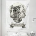 thumbnail image 1 of Zodiac Scorpio Tapestry, Human Skeleton Sugar Skull Design Dead Woman with Flowers Vintage, Fabric Wall Hanging Decor for Bedroom Living Room Dorm, 5 Sizes, Beige Black White, by Ambesonne, 1 of 1