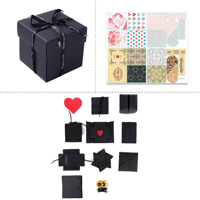 Teissuly DIY Explosion Box Set,Creative Explosion Gift Box-Love Memory,Scrapbook,Photo Album Gift Box For Birthday Valentine's Day Anniversary Wedding Festival Teissuly WER202312025228