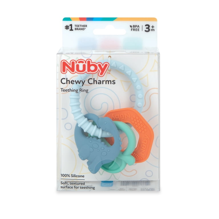 Nuby Silicone Chewy Charms Teething Ring, Dinosaur photo 4