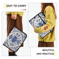 thumbnail image 4 of Accordion File Organizer with Zip Closure 13 Pockets Expanding File Folder Letter A4 Paper Document Organizer for Home Office Blue and White Porcelain-style, 4 of 7