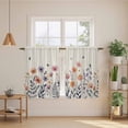 thumbnail image 2 of Spring Floral Kitchen Curtain for Berdoom Living Room Cafe 54 Inch Length, Elegant Pastoral Flowers Watercolor Botanical Tiers Curtains Light Filtering Drapes Window Treatment 2 Panels 52"Wx54"L, 2 of 8