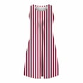 thumbnail image 7 of Aobny Sleeveless Nightgown for Woman Striped with Pocket Pink Crew Neck Short Women's Nightgowns, 7 of 7