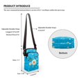 thumbnail image 6 of HELLHERO Daisies Hummingbirds Double-layer Shoulder Bag 4.33"x1.97"x7.09" for Unisex Polyester, 6 of 7