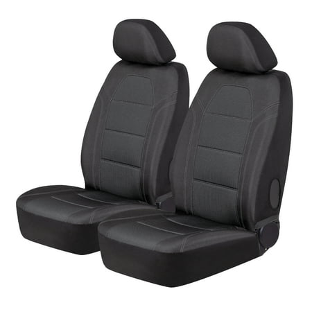 Auto Drive 2Piece Truck Seat Cover Santos  Jacquard Black - Universal Fit  2202SC08
