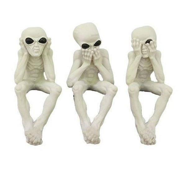 Pacific Giftware See, Hear, Speak No Evil Alien Shelf Sitter Computer Top Sitters