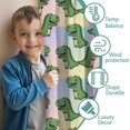 thumbnail image 3 of Cute Green Dinosaurs Gradient Pattern Insulated Teens Curtains Set Of 2, Bedroom Essentials, Toddler Room Decor 52x63in(132x160cm), 3 of 5