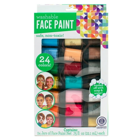 Horizon Group USA Kids Crafts Face Paint Jars, 24 (Best Paint For Painting Mason Jars)