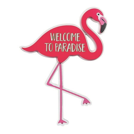 

Fun Express Flamingo Welcome Door Sign Home Decor 1 PiecePink