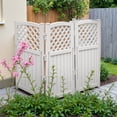 thumbnail image 3 of Homall Outdoor Patio 4 Panel Screen Enclosure,Plastic Privacy Screens, Air Conditioner Fence Panels, Trash Can Fence for Garden, White, 3 of 7