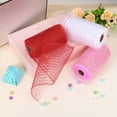 thumbnail image 6 of 1pcs Decorative Mesh, 5.9in x 10 Yard Mesh Ribbon Roll Foil Metallic for Christmas Tree Decoration, Pink, 6 of 6