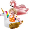 thumbnail image 1 of Pool Floats iGeekid Unicorn Flamingo para niños de 3 a 8 años, paquete de 2, 1 of 8