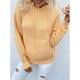 thumbnail image 2 of Pull à Capuche pour Femmes, Décontracté, Boutonné, Col en V, Manches Longues, Tricoté, Henley, 2 of 7
