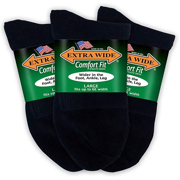 Extra Wide Big & Tall Men's Extra Wide Socks Athletic Quarter Size 12
