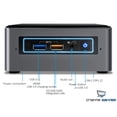 thumbnail image 3 of Intel NUC7i3BNH Mini PC, Intel Core i3-7100U 2.4GHz, 4GB DDR4, 128GB NVMe SSD + 1TB HDD, Wifi, BT 4.2, HDMI, USB 3.1 Type-C, 4k Support, Dual Monitor Capable, Windows 10 Pro, 3 of 7