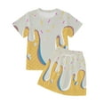 thumbnail image 3 of Gaexia Girls Summer Outfits Size 8 Round Neck Print Shorts Outfits Clothes Casual Sport T-Shirt and Shorts Set Two Piece Set Little Girls, 3 of 3