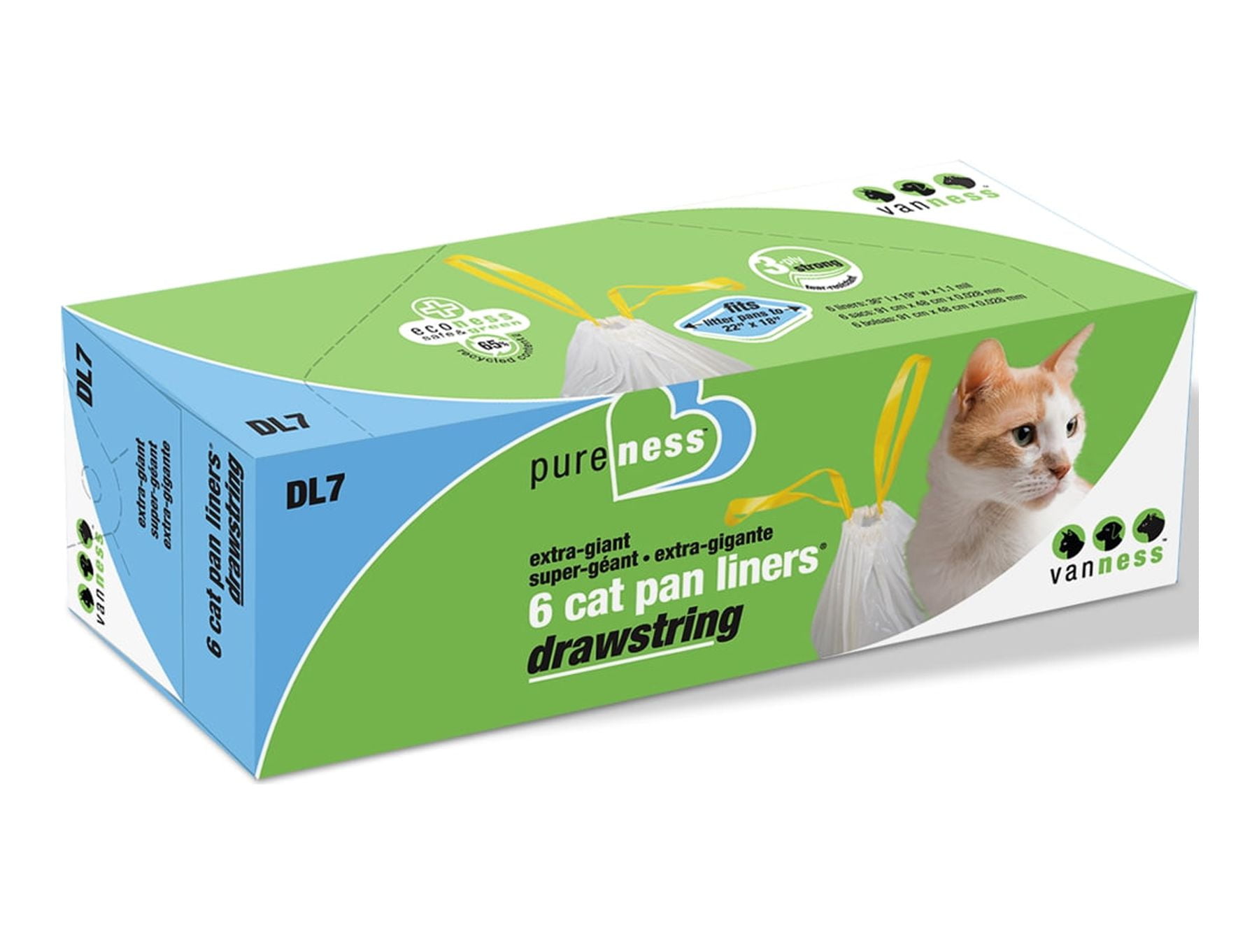 (2 pack) (6 Ct) XL Van Ness Drawstring Cat Litter Pan Liner