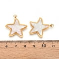 thumbnail image 3 of 10pcs 304 Stainless Steel Pave Natural Shell Pendants Starfish Charms Real 18K Gold Plated Ion Plating(IP) 25.5x25x3mm Hole: 2.5mm, 3 of 3