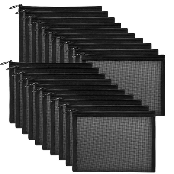20 Pieces Mesh pouch, Mesh Makeup Bag Portable Makeup Pouch Travel Toiletry Bag for Makeup Organizer Home Office Travel Accessories, Mesh Cosmetic Bag with Zipper