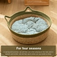 thumbnail image 4 of Straw Cat Basket Handwoven Breathable Soft Cat Bed Round Scratch Resistant Cat Basket for All Four Seasons, 4 of 7