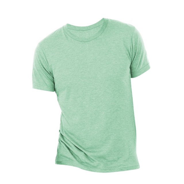 T-Shirt à Manches Courtes Col Rond Triblend pour Hommes en Toile