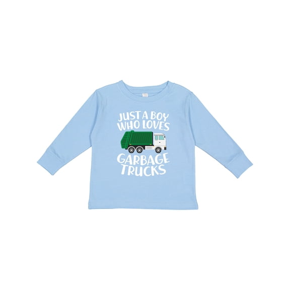 Inktastic Just a Boy Who Loves Garbage Trucks Boys Long Sleeve Toddler T-Shirt