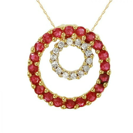 Foreli 0.72CTW Ruby 10k Yellow Gold Necklace