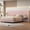 Pink, variant on Harper & Bright Designs Queen Size Upholstered Platform Bed with Big Headboard, Velvet Bed with Storage Nightstand for Bedroom, Gray