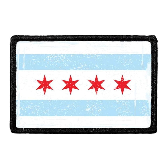 Chicago City Flag - Color - Distressed - Removable Patch