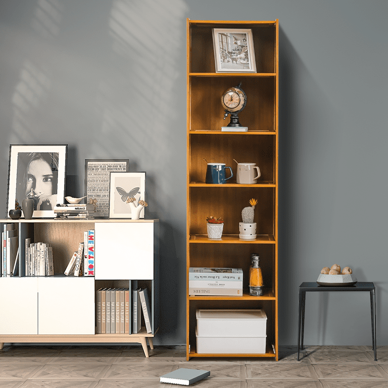 Origami 6-Shelf Bookcase | Open Style, Organizer Deco Rack, Large Book  shelf, Tall Bookcase, Living room shelving, Freestanding, No assembly/no  tools