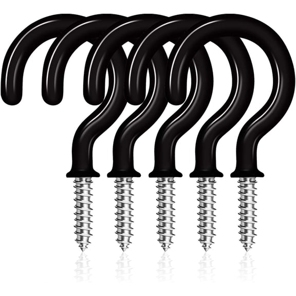 20 Pack Ceiling Hangers for Plants, 2 Inch Vinyl Coated Screw Hooks, Multi-Function Heavy Duty, Cup Hooks Screw in, Indoor & Outdoor Use