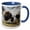 Blue/White, variant on 3drose, Musk Ox Watching over Young Calves., 11oz Two-tone Black Mug