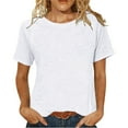 thumbnail image 2 of Crunowin T-Shirts for Women, Casual Daily Short Sleeve Round Neck Tee Tops White S, 2 of 7
