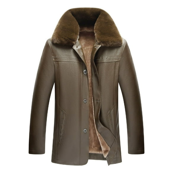 LOVZFMLL Jackets for Men Imitation Mink Velvet Warm Vintage Jacket Long Sleeve Winter Coat Fashion Casual
