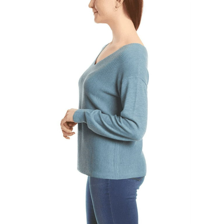 Pale blue v neck jumper ladies deals