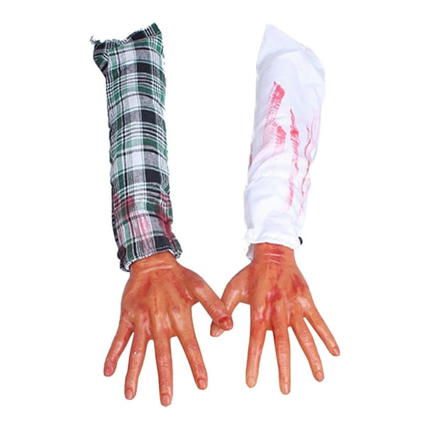 2 Manos Falsas de Halloween, Manos de Muerto, Accesorios para Casas Embrujadas