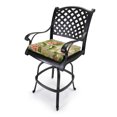 thumbnail image 4 of Jordan Manufacturing 17" x 19" Tahiti Sunrise Multicolor Floral Rectangular Outdoor Chair Pad Seat Cushion with Ties (2 Pack), 4 of 12
