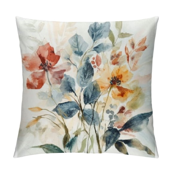 Patifu Floral Sage Pillow Covers Fall Farmhouse Velvet Print Decorative Pillows for Couch Outdoor Pillows Case, for Living Room Bedroom Cushion Covers for Home Decor 12x12in