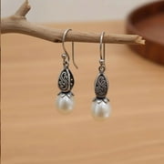 Pearl Gemstone Fashion Balinese Drop Earring for Women, 925 Sterling Silver Unique Designer Earring Jewelry, Fine Filigree Earring Handmade By Artisans, June Birth Stone