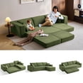 thumbnail image 2 of Linsy Home 110" Boneless Convertible Sleeper Sofa, 4-in-1 Modular Couch with Pillows, No Assembly Required, Green, 2 of 9