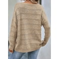 thumbnail image 4 of DOKOTOO Women's Sweaters Boat Neck Crochet Hollow Out Lightweight Fall Pullover Trendy Knit Tops, 4 of 10