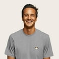 thumbnail image 4 of Dalix Cappuccino Embroidered Cotton Relaxed Boxy Fit Short Sleeve Crewneck Tee Shirt Mens in Athletic Heather M Medium, 4 of 5