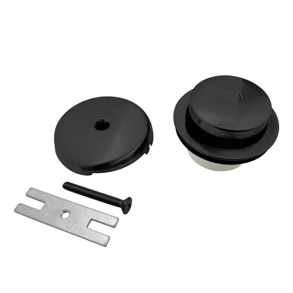 Kingston Brass Easy Touch Toe Tap Bathtub Drain Replacement Kit, Matte Black