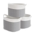 thumbnail image 1 of Set de 3 Cestos decorativos - Canastas organizadoras - Hechas  de algodón natural - de tamaño mediano: 35x25x28 cm - Calidad premium - Cesto ropa sucia, 1 of 7
