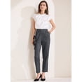 thumbnail image 2 of DARING DIVA Women's Straight Leg High Waist Cropped Pants with Slant Pockets S Dark Grey, 2 of 6