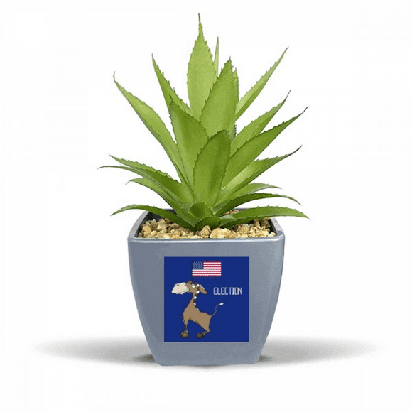Democratic Donkey Raise Flag Election Fake Pineapple Flower Pot Vase Mini Decor