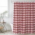 thumbnail image 4 of Red Buffalo Plaid Bathroom Shower Curtains with 12 Hooks Polyester Waterproof Shower Curtain for Stalls and Bathtubs Farmhouse Checked Vintage Geometric Art Decorative Bathroom Curtain 72x72 Inches, 4 of 9