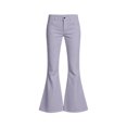thumbnail image 3 of GobdXE Girls' Solid High Waist Flare Jeans Style Stretch Pants Light Purple,11-12 Years, 3 of 7