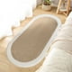 thumbnail image 5 of Alfombra de cachemira sintética, suave y ovalada, para dormitorio, 1 alfombrilla gruesa, antideslizante, lavable y con alta absorción de agua, ideal para sala de estar y mesita de noche., 5 of 8