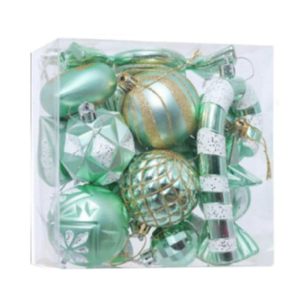 16 adornos colgantes navideños para colgar, colección de regalos para interiores Verde claro