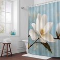 thumbnail image 5 of White Tulip Fabric Shower Curtain Watercolor Flower Washable Shower Curtains for Bathroom, Waterproof Bath Curtain with Hooks Home Decor 72x84in, 5 of 8